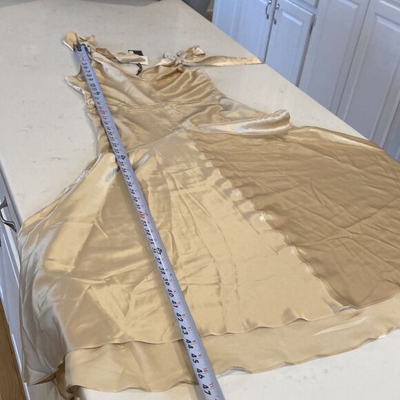 Lilysilk 100% Silk Mulberry Cut-Out Ultra-Shiny Maxi Tie Strap Sleeveless Dress - Picture 7 of 7